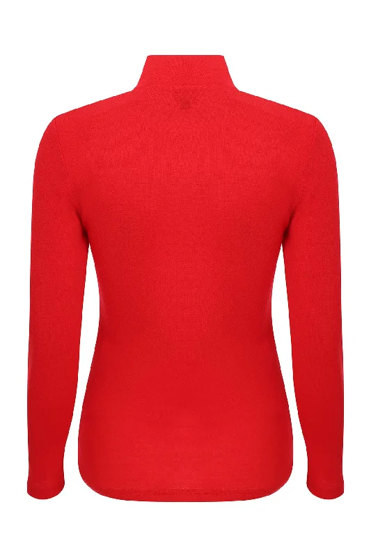 100% Merino Turtle neck Top | RED | 6512ZR