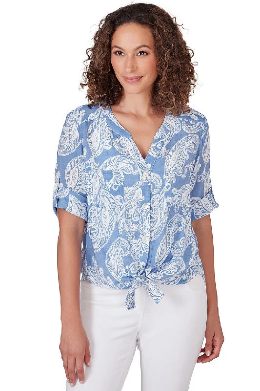 Blue Moon Paisley High-Low Shirt