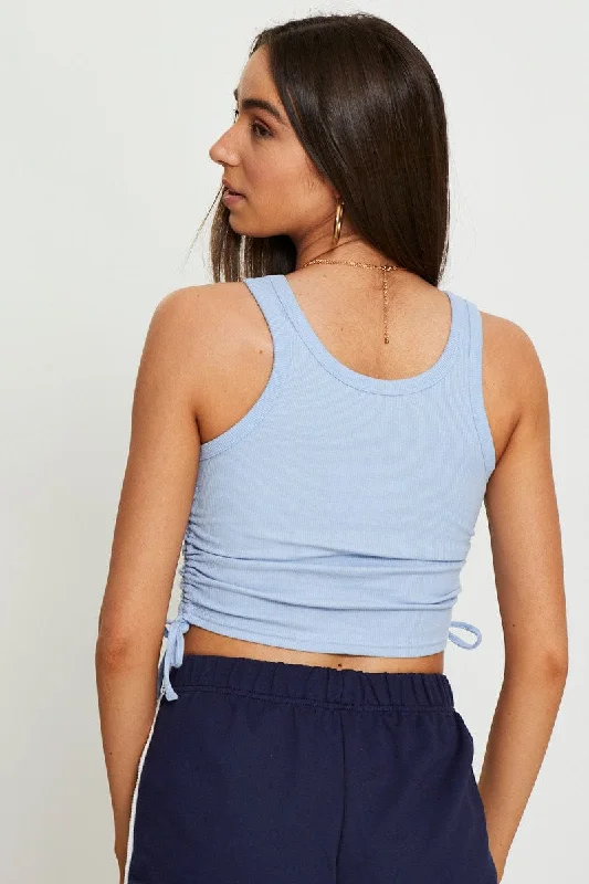 Blue Crop Top