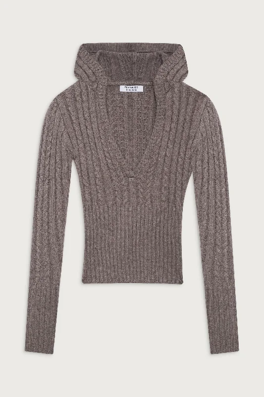 Evermore Cable Cloud Knit Sweater - Dark Pearl