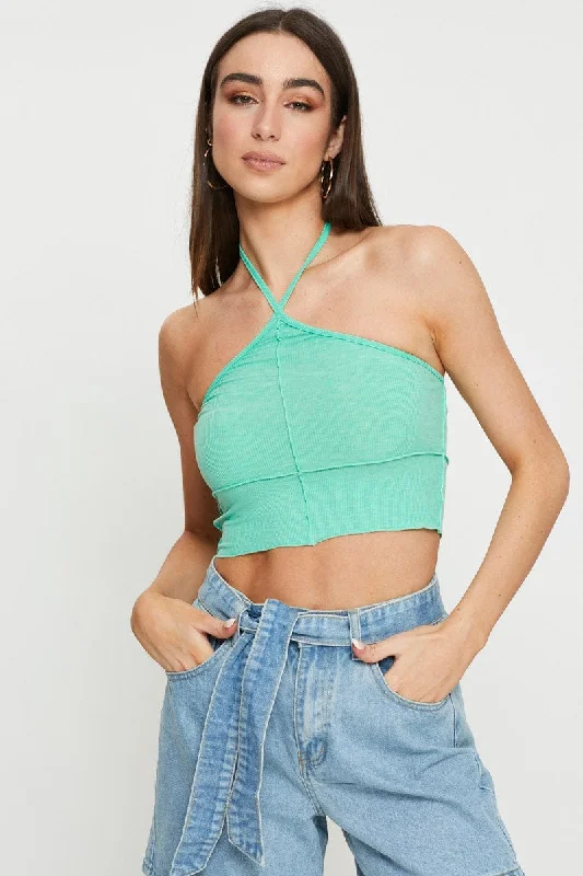 Green Cross Front Top Sleeveless