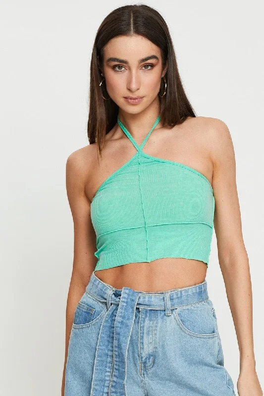 Green Cross Front Top Sleeveless