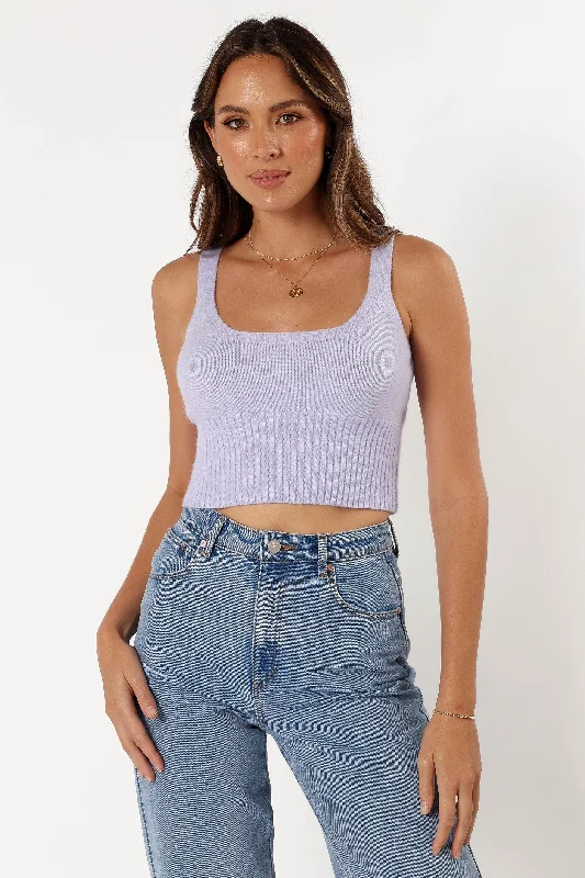 Isabel Sweater Top - Lilac