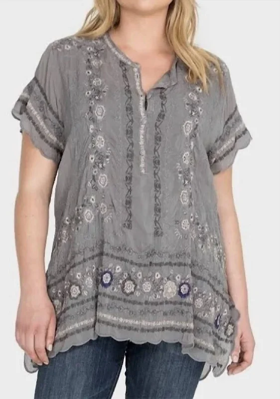 Kones Tunic Top In Grey