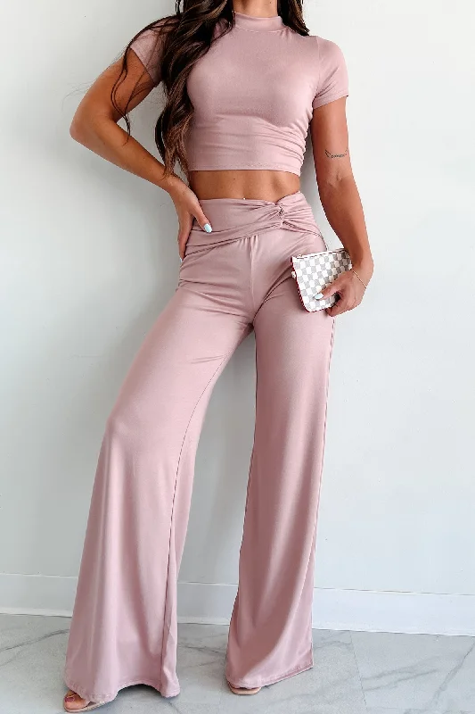 Life Goes On Two-Piece Lounge Set (Dusty Pink)