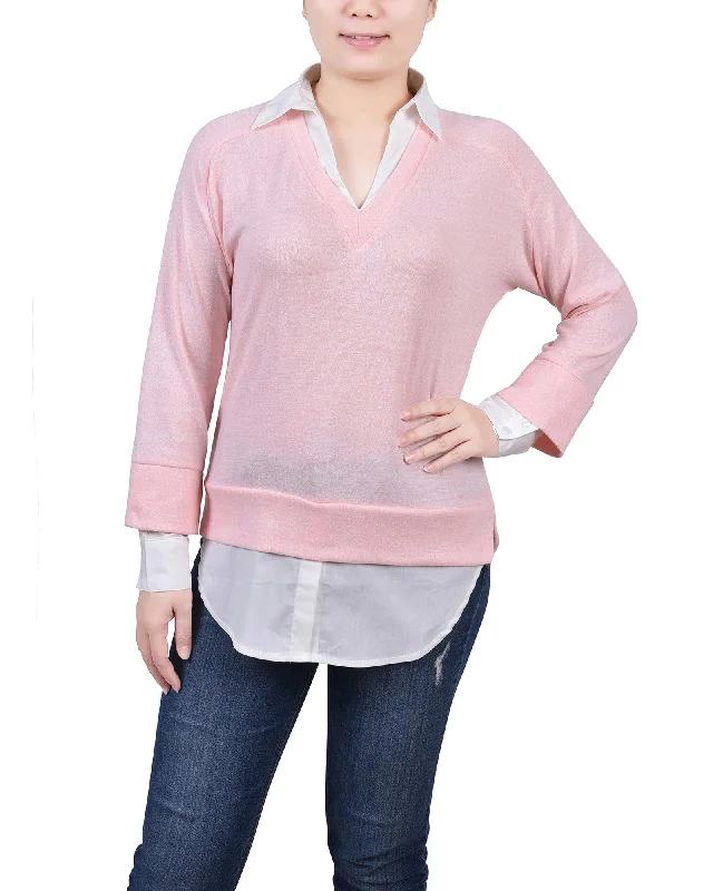 Long Sleeve Two-Fer Top 2