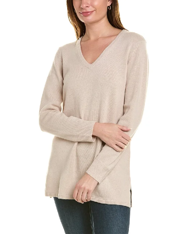 Sail to Sable V-Neck Wool Tunic Sweater