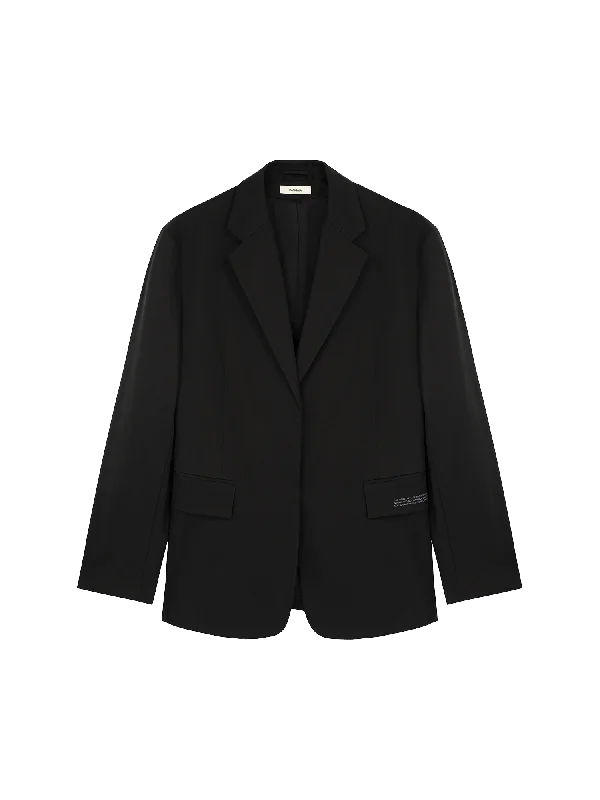 Women's Organic Cotton Oversized Tailored Blazer—black