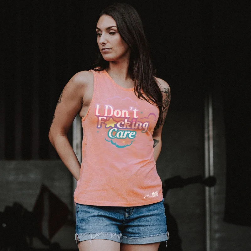 Women's I Don't F*cking Care Everyday Tank - Heather Sunset