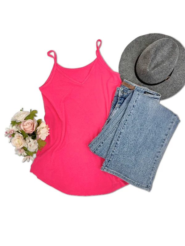 Amber - Reversible Tank in Summer Pink