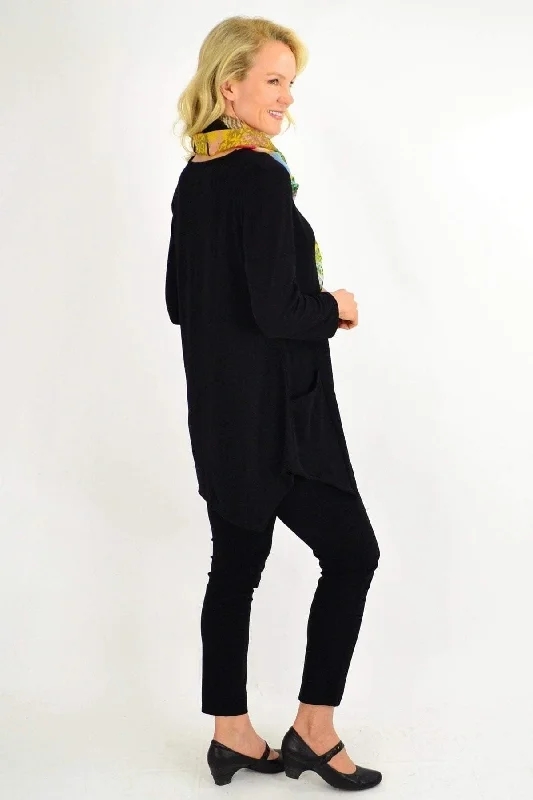 Black Pocket Winter Tunic Top