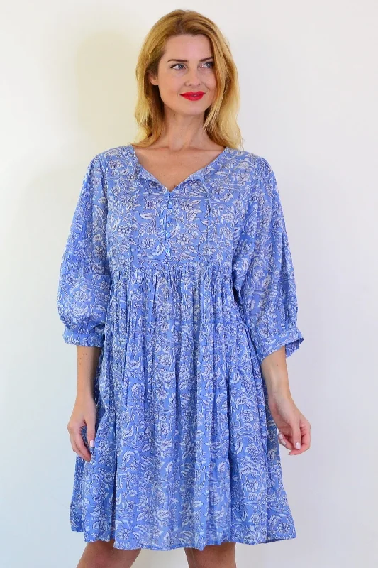 Blue Frida Boho Tunic Dress