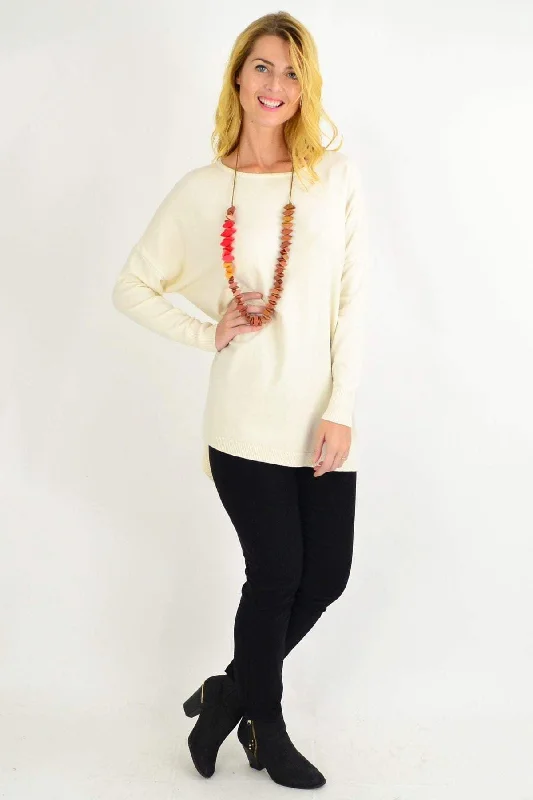 Cream Soft & Sweet Wool Blend Tunic Jumper