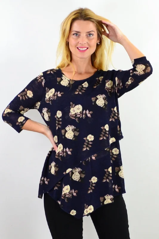 Elegant Floral Print Tunic Top