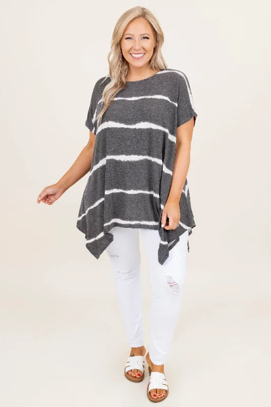 Movin' To The Beat Tunic, Charcoal