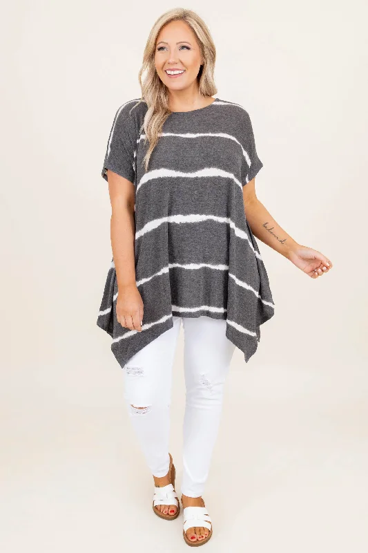 Movin' To The Beat Tunic, Charcoal