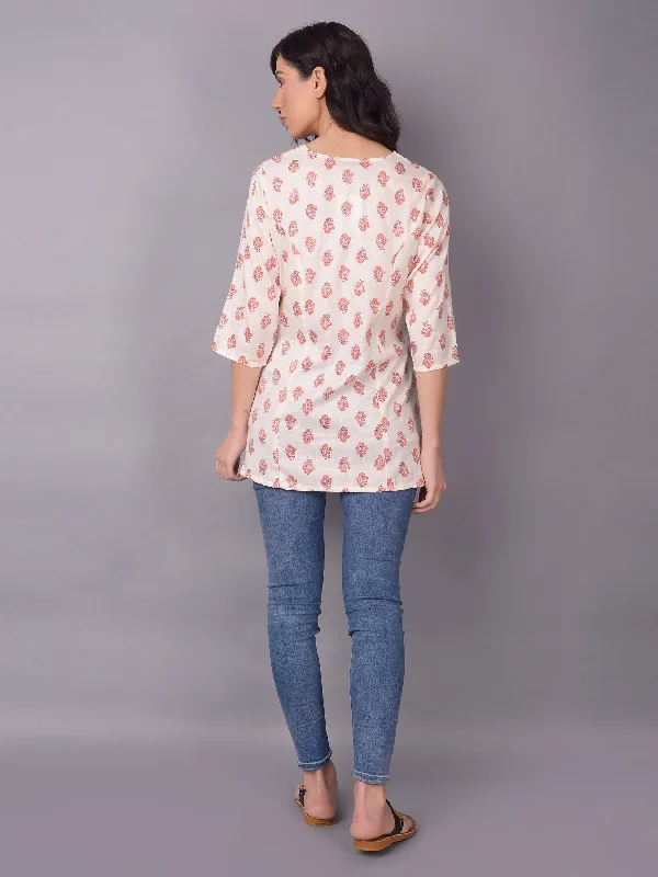 Women Red Floral Printed Tunic