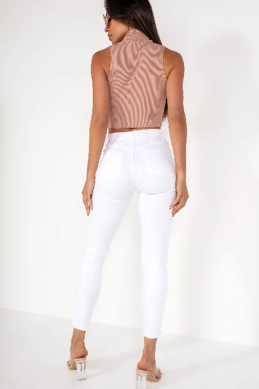 Ava Blush Choker Wrap Top