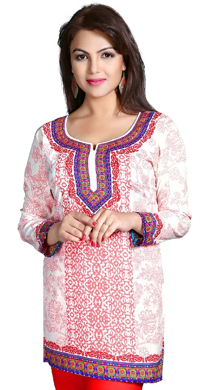 Chic Off-White Kurti Top – Stylish Short Kurti for Women