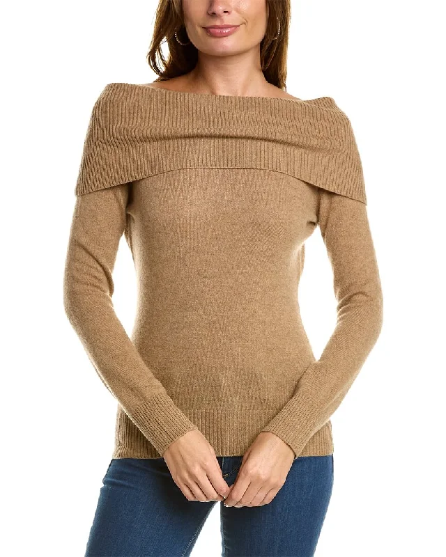 Forte Cashmere Marilyn Off-The-Shoulder Cashmere Pullover