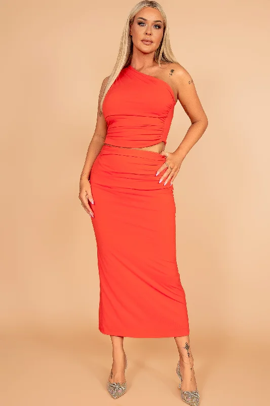 Glenice Burnt Orange One Shoulder Top