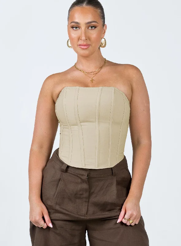 Harnett Corset Top Beige