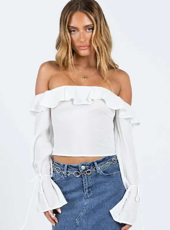 Hensman Off The Shoulder Top White