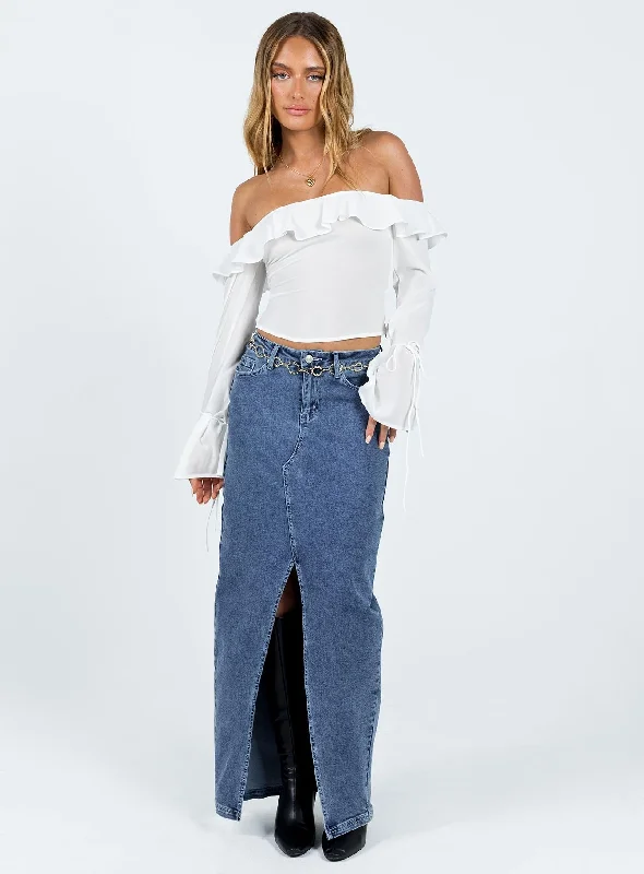 Hensman Off The Shoulder Top White