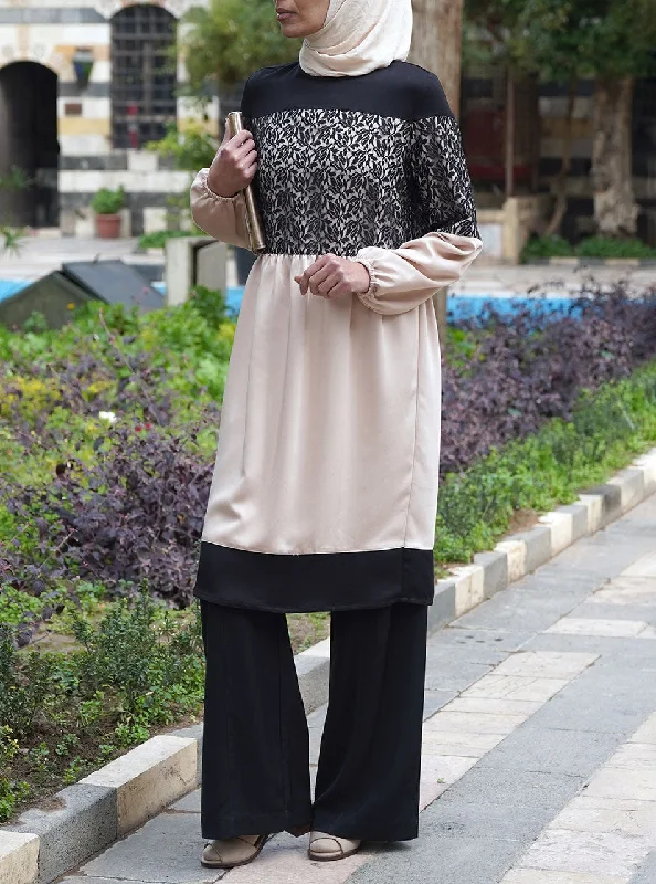 Lace Color Block Tunic