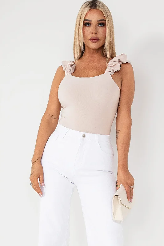 Milly Stone Ruffle Strap Bodysuit