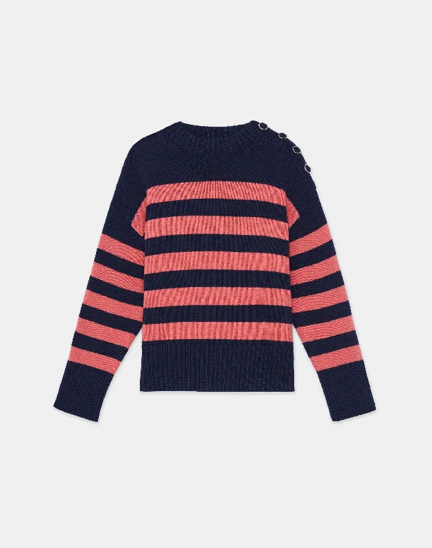 Nautical Stripe Cotton-Wool Chainette Sweater