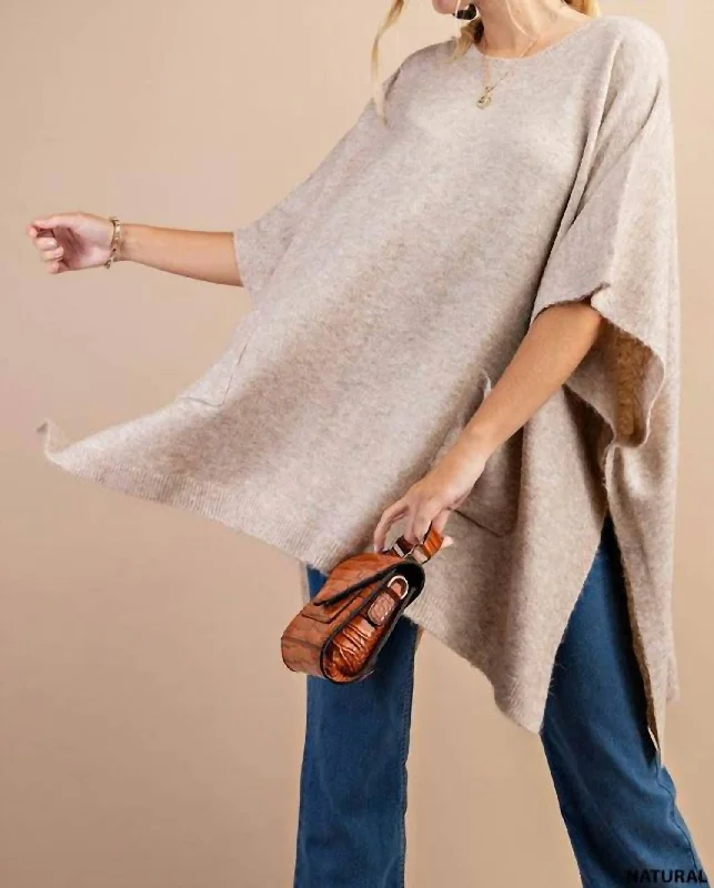 Pocket Poncho In Natural