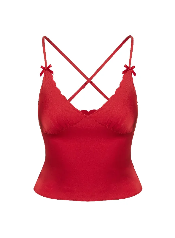 Satina Top Red