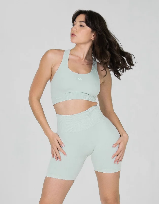 Premium Seamless V6 Racer Crop - Stella (Grey)