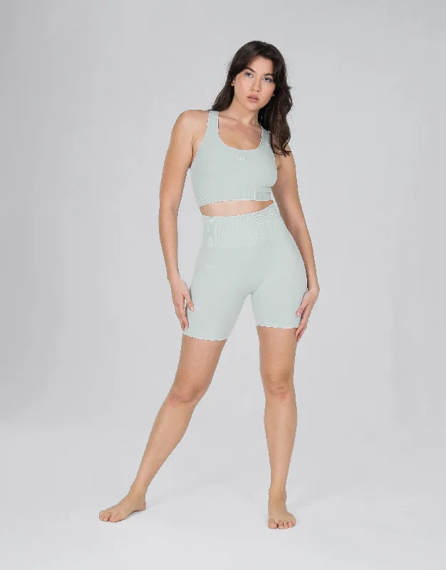 Premium Seamless V6 Racer Crop - Stella (Grey)