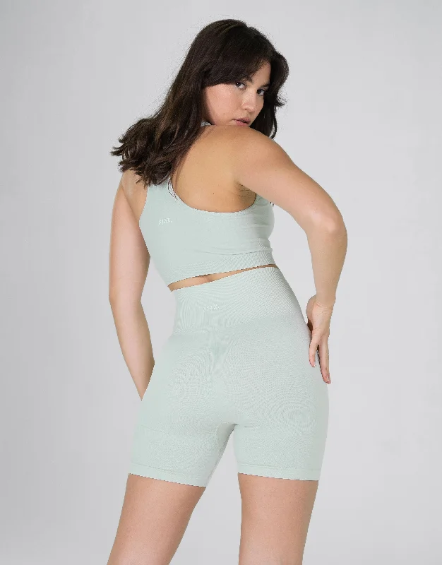 Premium Seamless V6 Racer Crop - Stella (Grey)