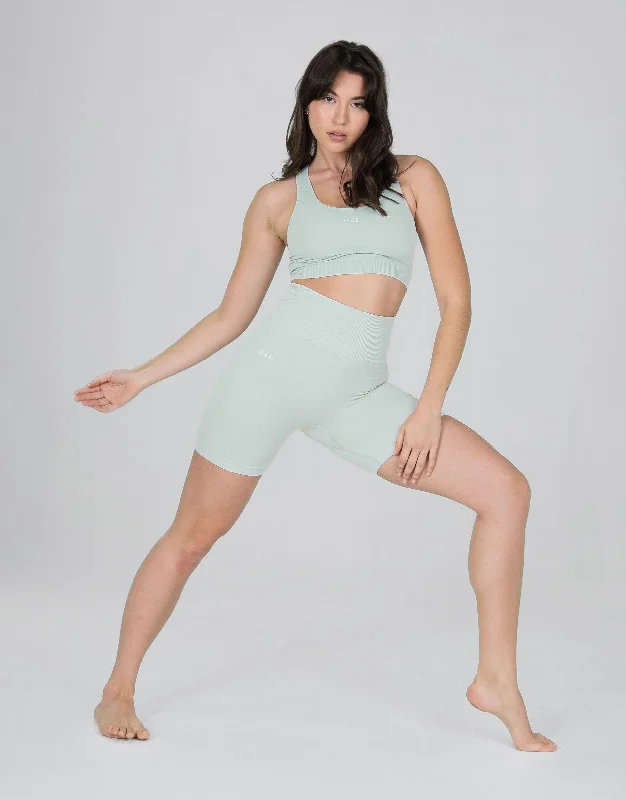 Premium Seamless V6 Racer Crop - Stella (Grey)