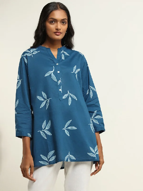 Utsa Blue Printed Kurti