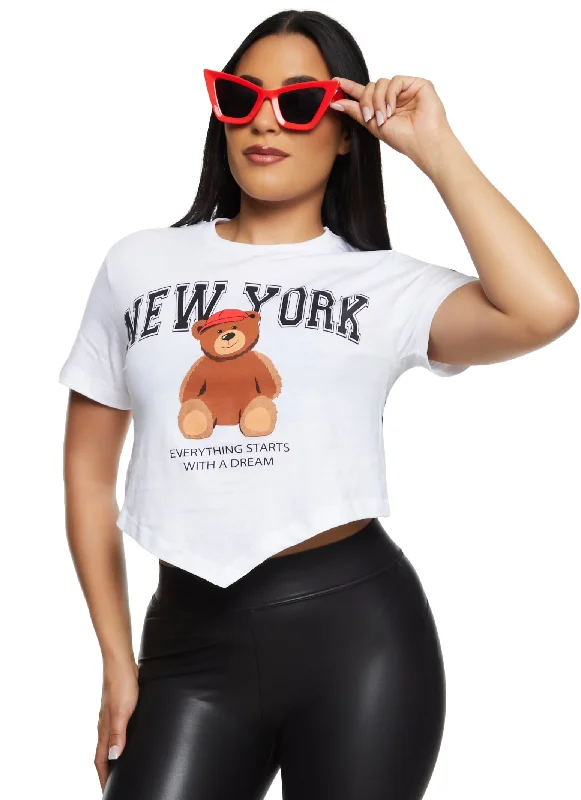 New York Hanky Hem Cropped Graphic Tee