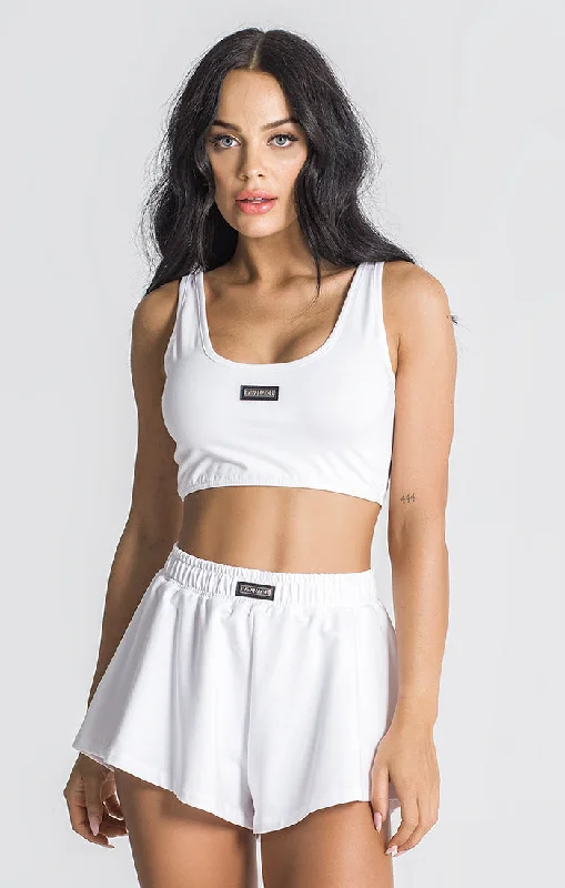 White Palms Crop Top