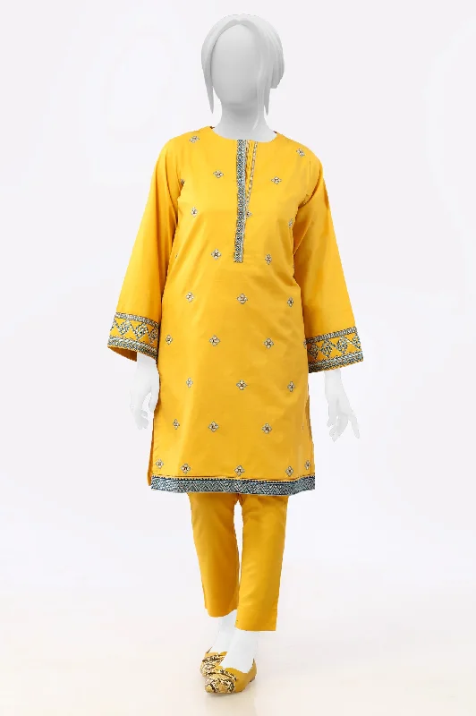 Mustard Embroidered 2PC