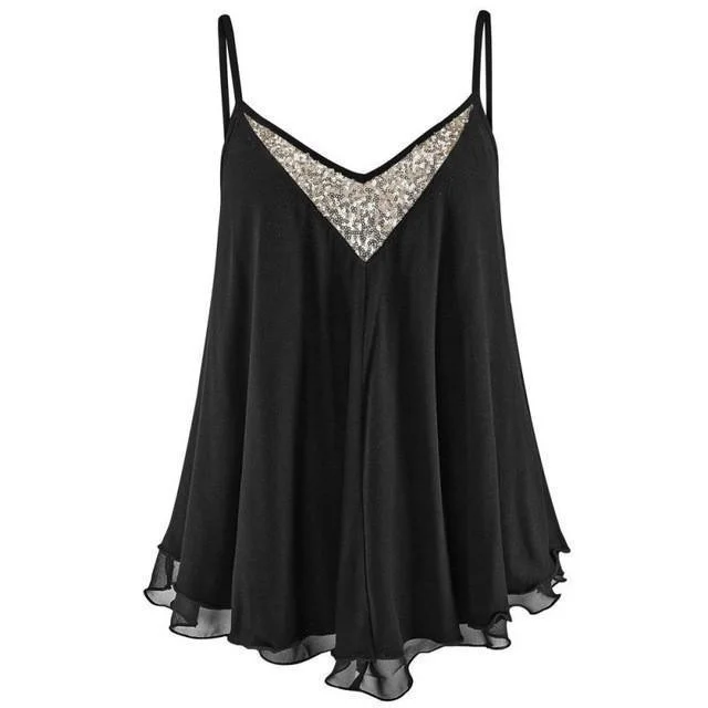 Women Camisole V Neck Chiffon Camis