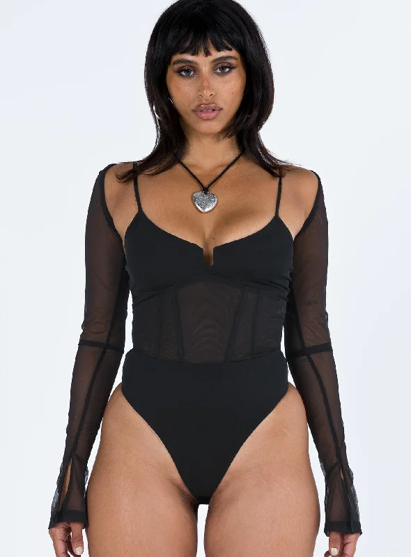 Archo Mesh Bodysuit Black