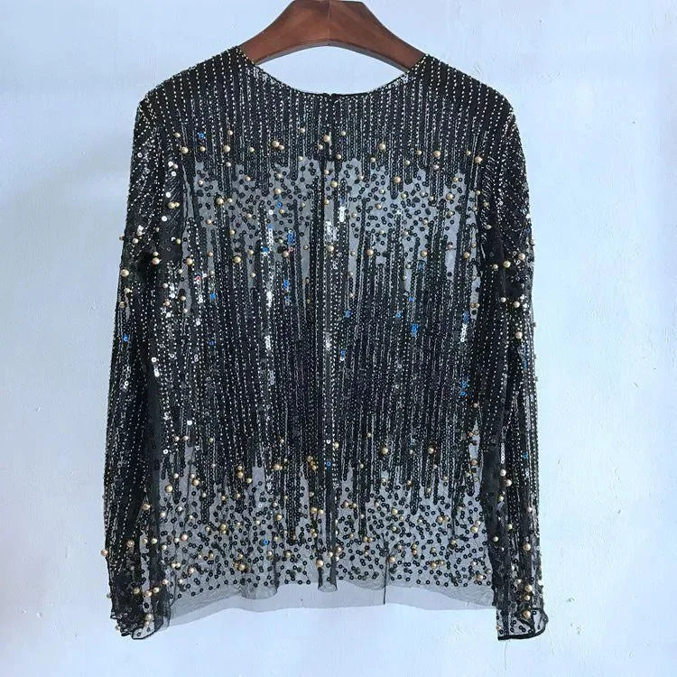 Fashion Bottoming Shirt Sequined Top For Women