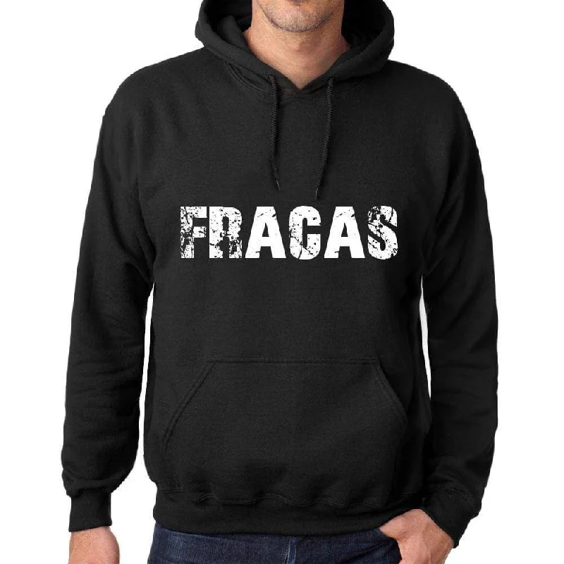 Men's Women's Unisex Printed Graphic Cotton Hoodie Soft Heavyweight Hooded Sweatshirt Pullover Popular Words FRACAS Deep Black