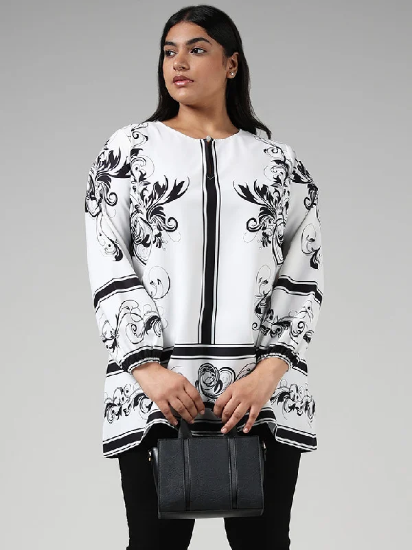 Gia White Printed Top