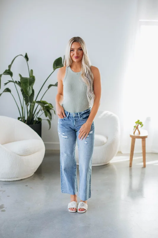 Kane Ribbed Bodysuit - Sage