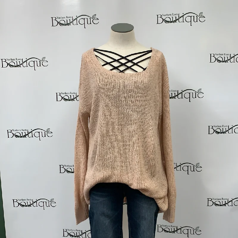 Light Weight Sweater with Strap Accent