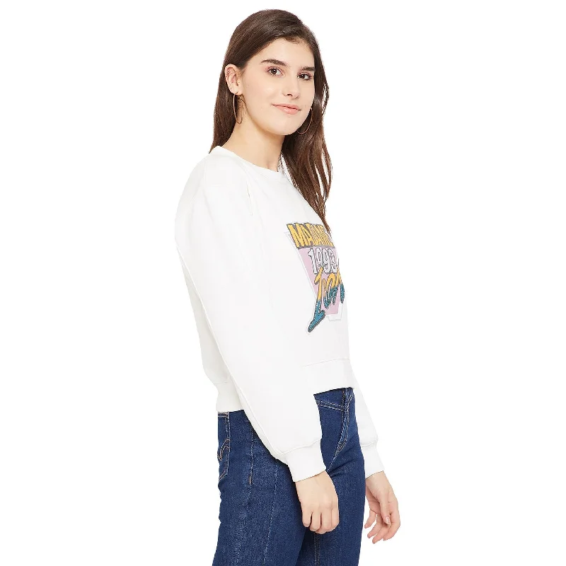 Madame  White Printed Sweatshirt