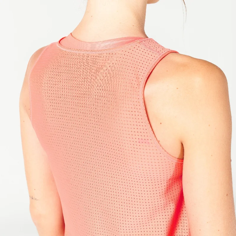 Mesh Reversible Tank - Hot Coral